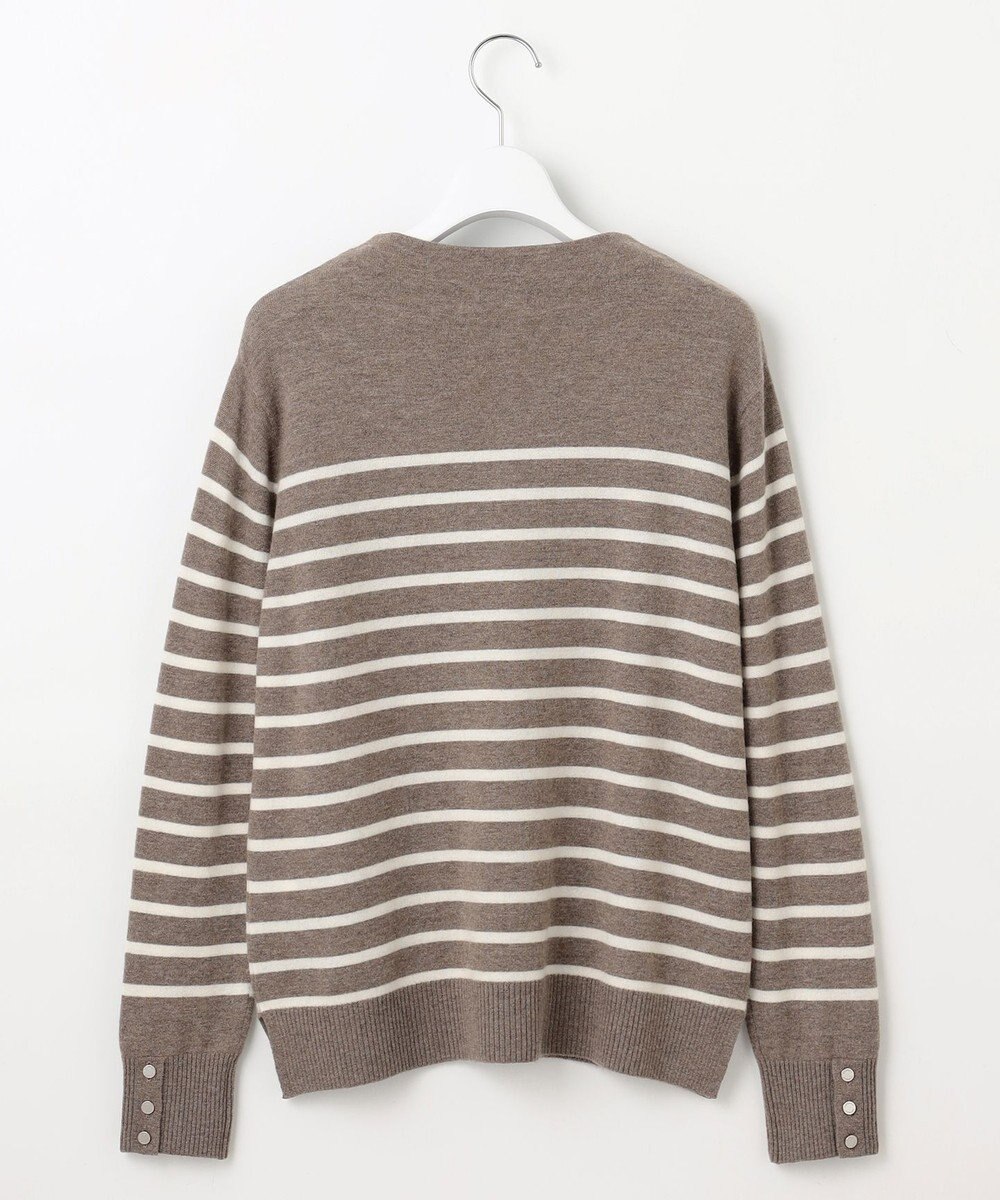 J.PRESS LADIES S 【洗える】SOFT TOUCH WOOL 立ち襟 ボーダー ニット 