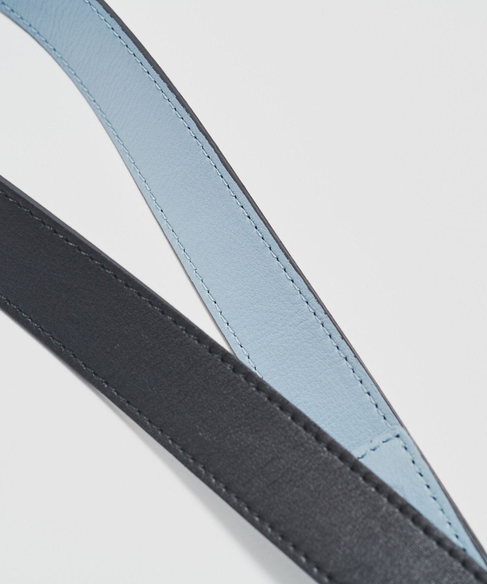 russet バイカラーレザーベルトフラットショルダーバッグ(SF-278) 