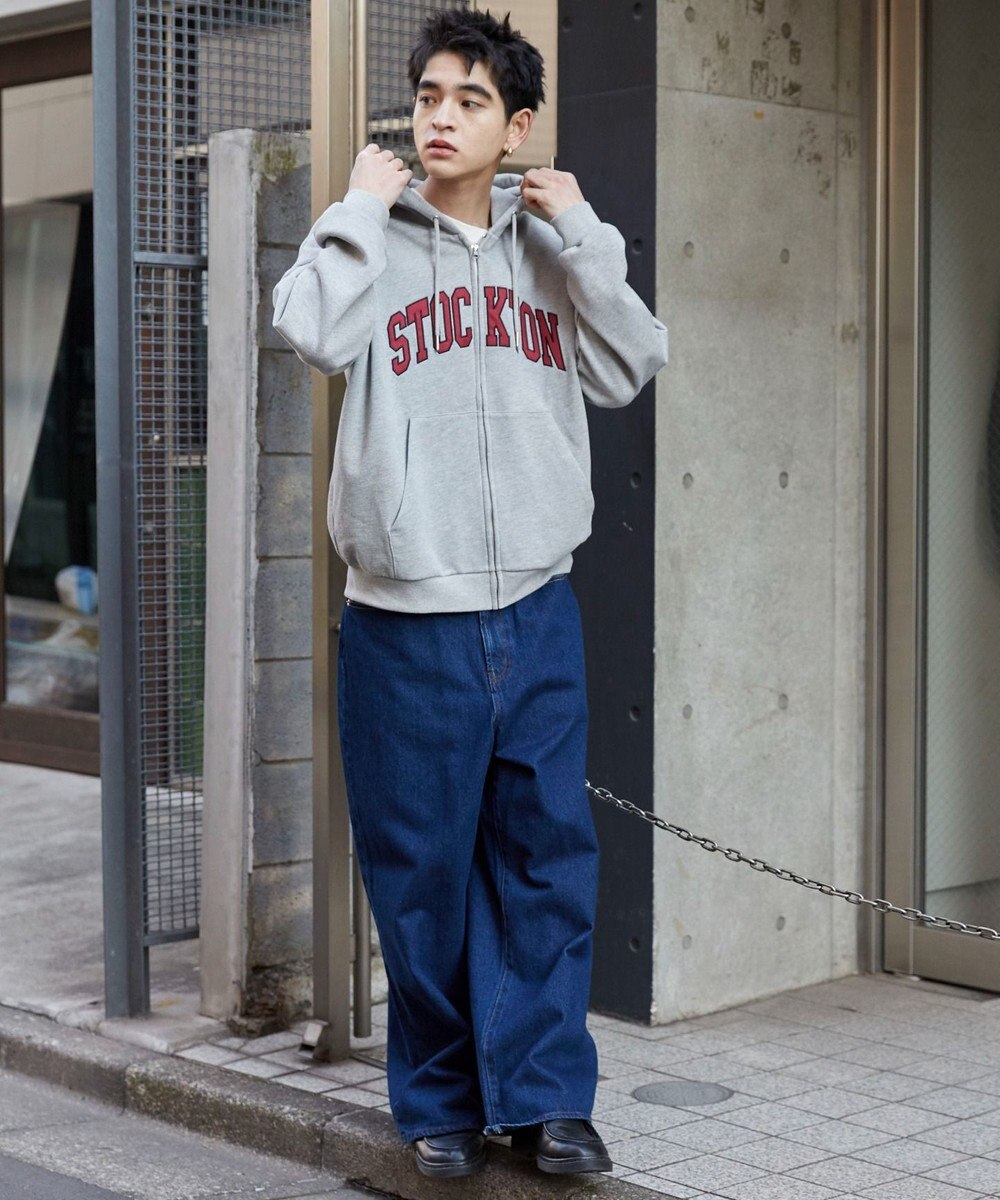 WEGO 【ユニセックス着用ITEM】ワッペンロゴZIPパーカー 