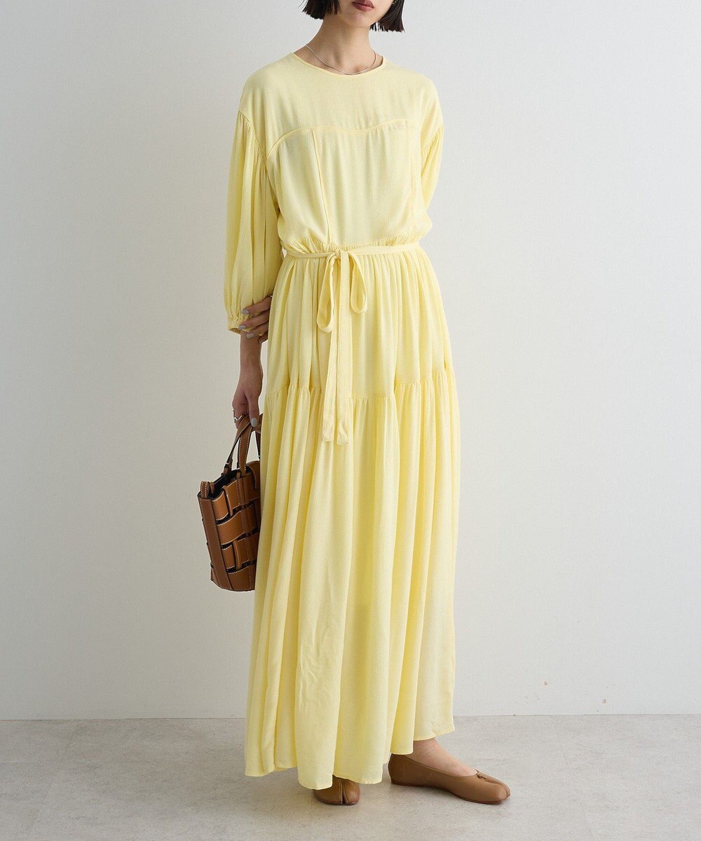 Green Parks ボリュームスリーブティアードワンピース 