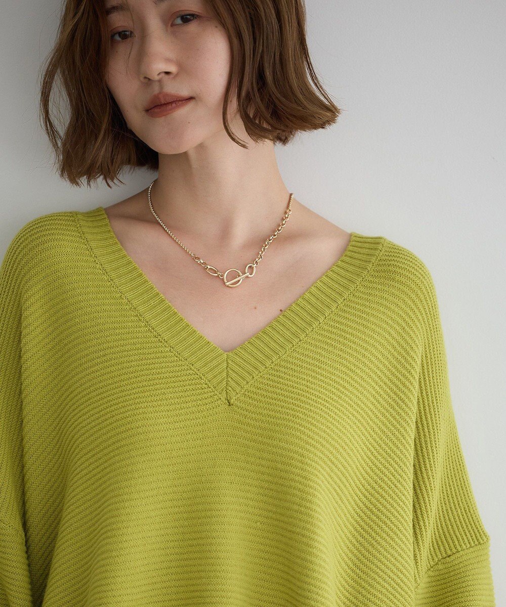 YECCA VECCA Vネックドロストデザインニット 
