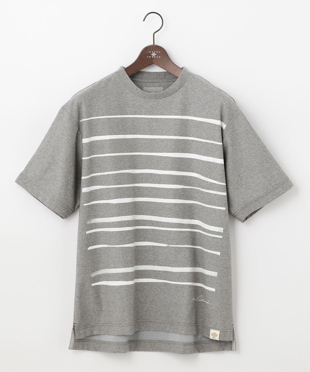 JOSEPH ABBOUD MOUNTAIN 【SPACE／UNISEX】スラブプレーティングボーダープリント Tシャツ 