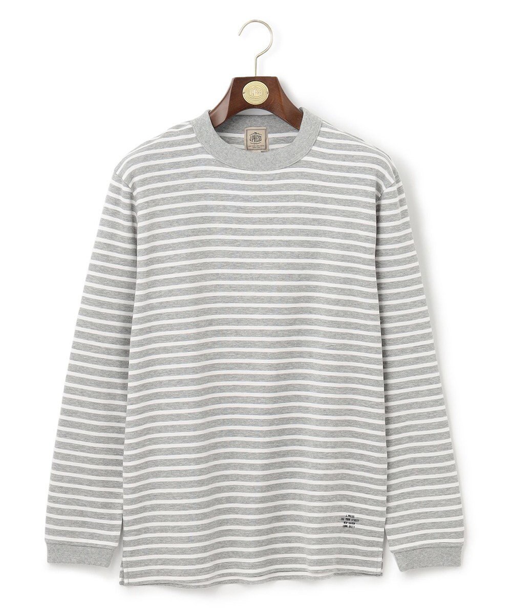 J.PRESS MEN ワッフルボーダー ロングTシャツ 