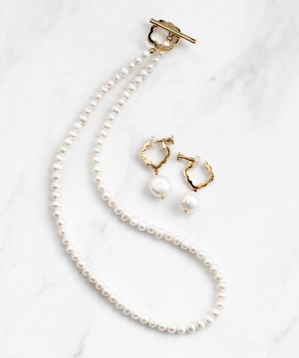 TOCCA OPEN CLOVER PEARL NECKLACE 淡水パール 2WAYネックレス 