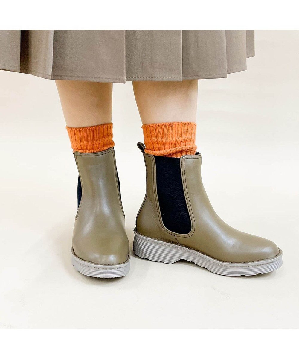 ing <ing>【WEB限定】【3E】【サスティナブルシリーズ】厚底サイドゴアショートブーツ 