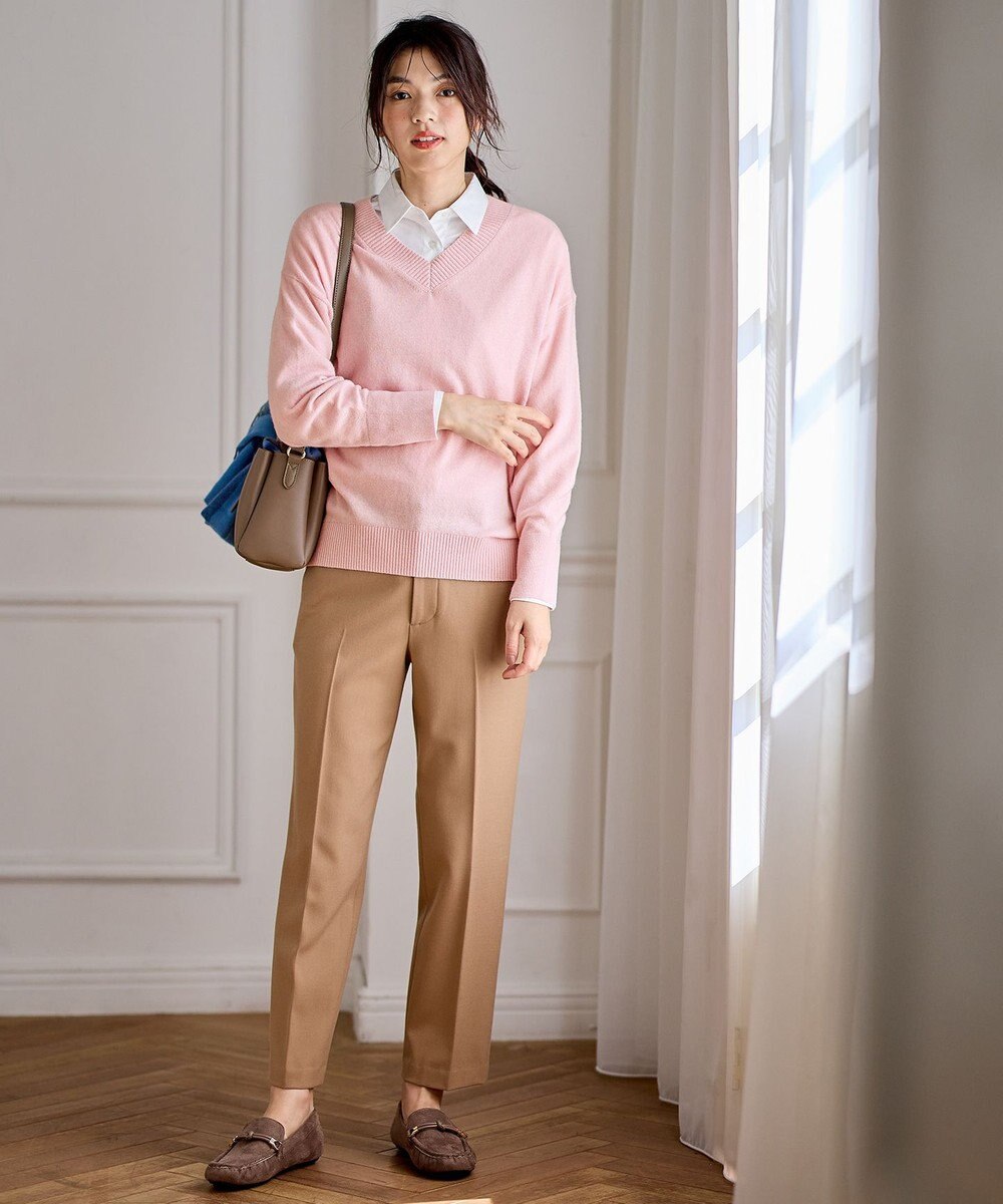 ANY 【洗濯機可/ストレッチ/ウエストゴム/裏起毛】マルチファンクションストレッチテーパードパンツ 