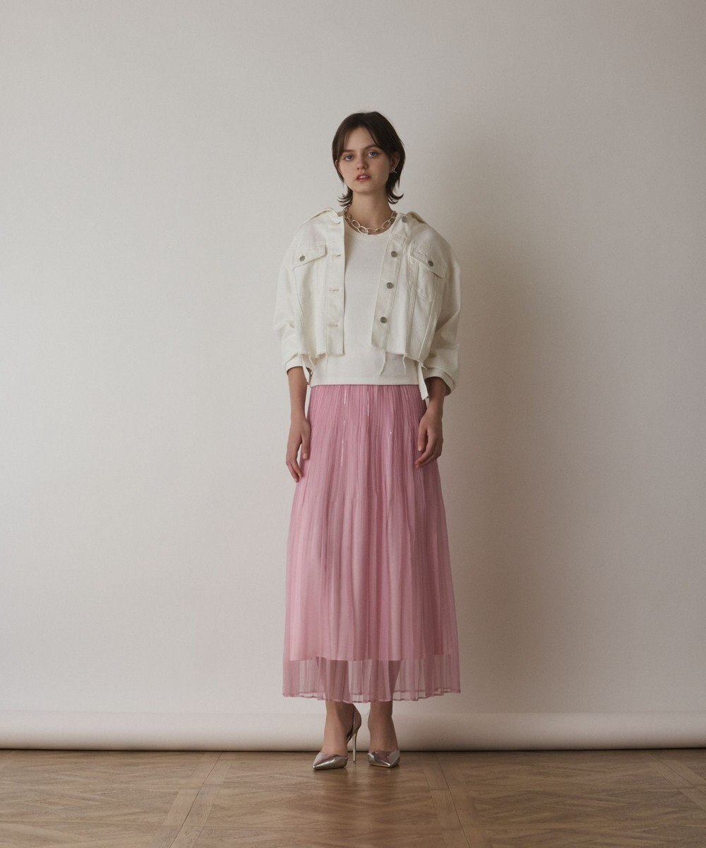GRACE CONTINENTAL オーガンスパンコールスカート 