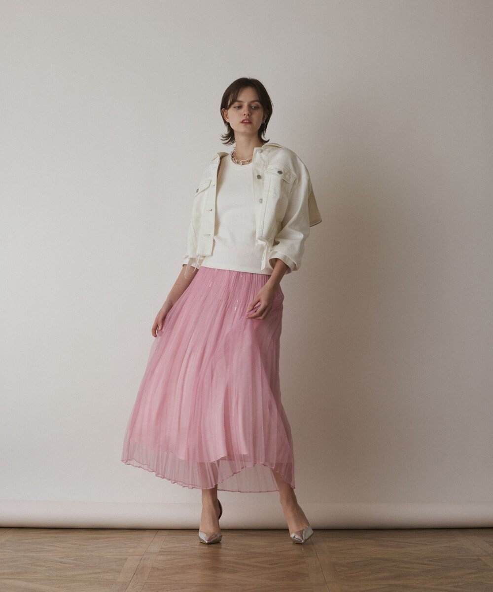 GRACE CONTINENTAL オーガンスパンコールスカート 