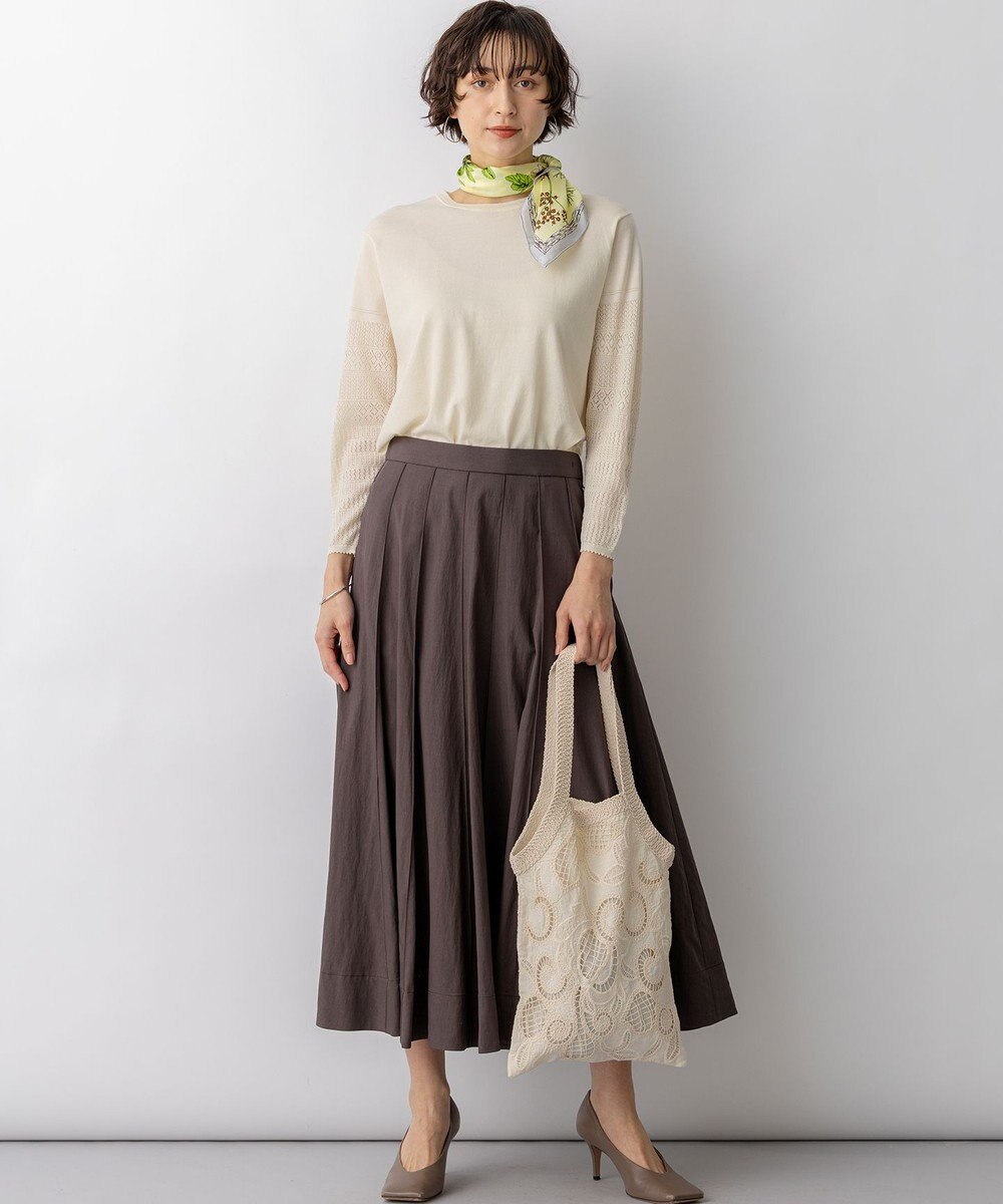 23区 L 【先行予約】ネオコンフォートストレッチ レーシーデザイン ニット 