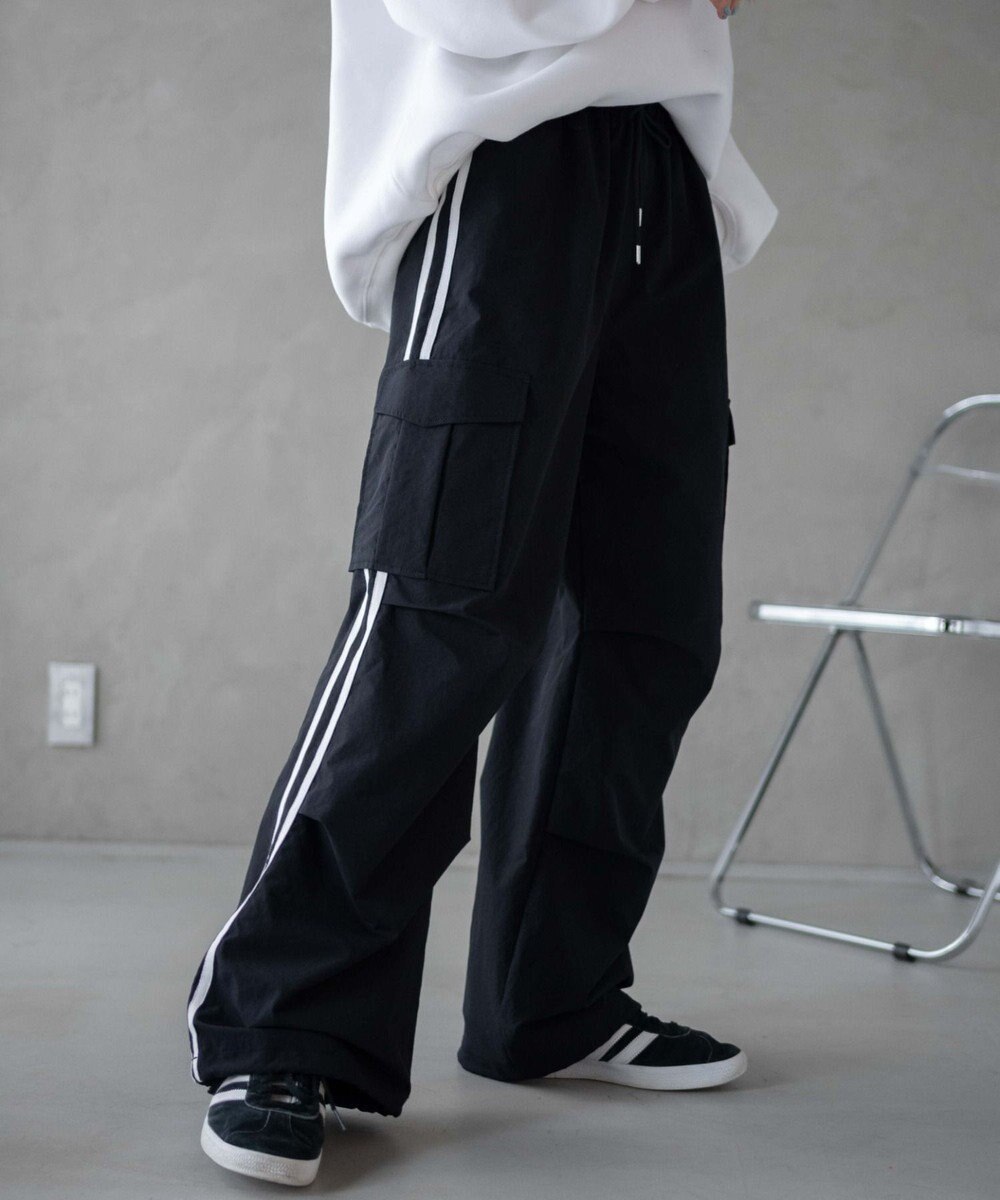 WEGO 【ウエストゴム】イージーパラシュートカーゴパンツ 