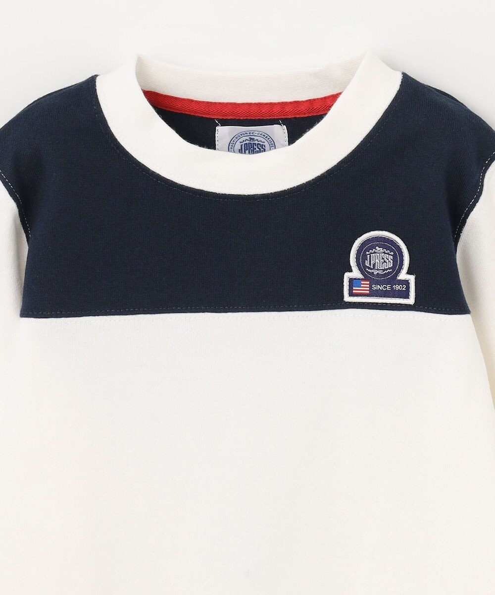 J.PRESS KIDS 【110-130cm】切替×袖プリント 長袖Tシャツ 