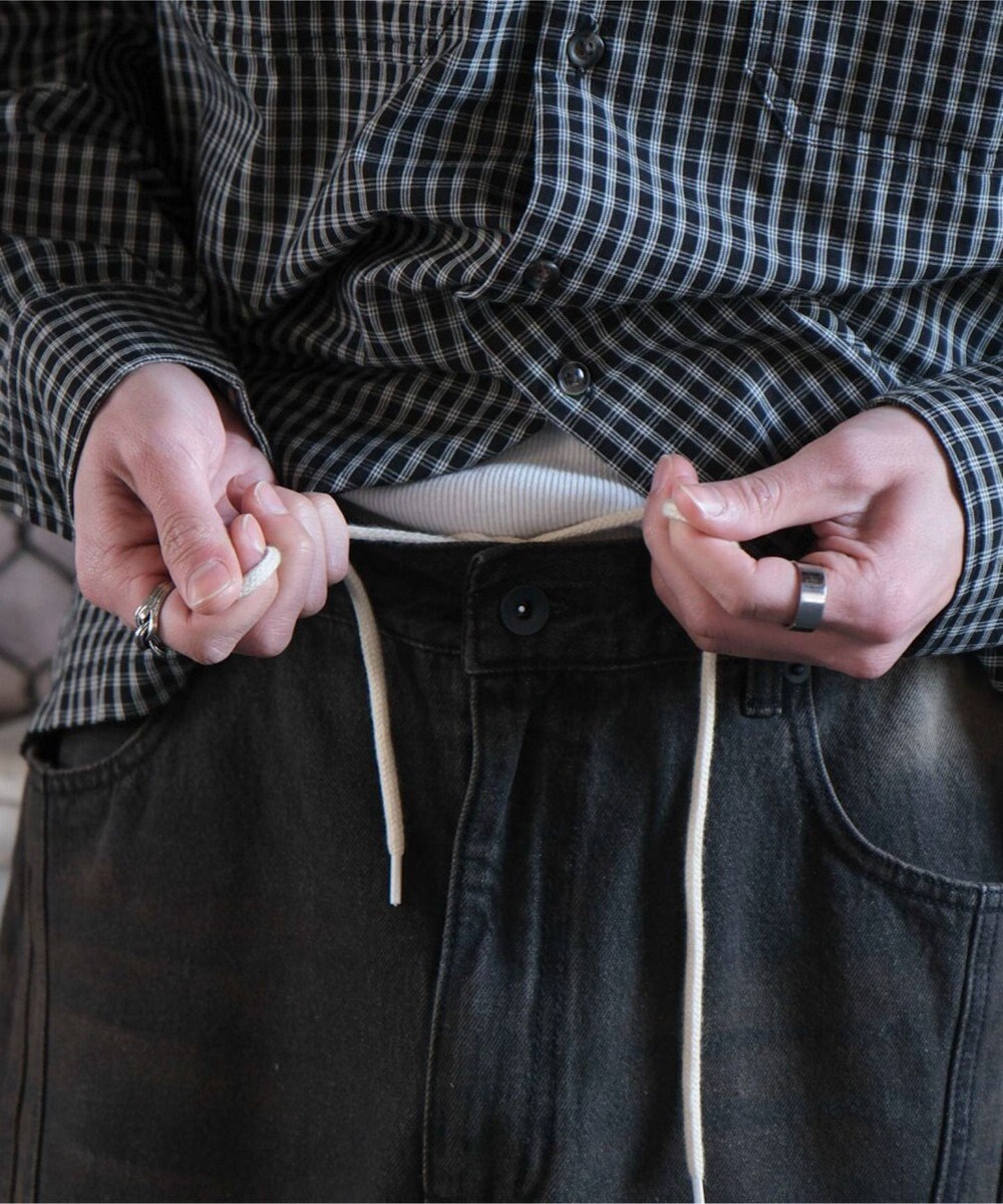 WEGO 【SMLサイズ展開】イージー3Dバレルレッグデニムパンツ 