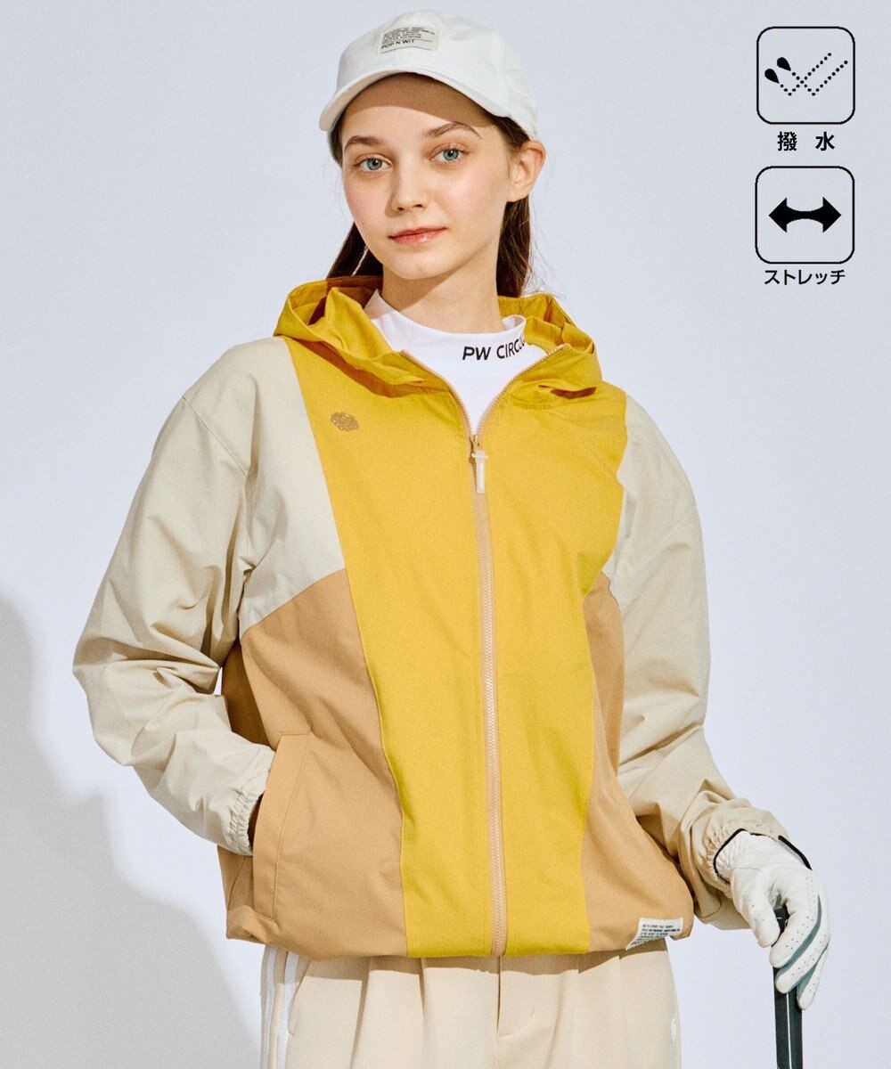 PW CIRCULUS 【撥水加工/ストレッチ】【WOMEN】カラーブロッキング ブルゾン ゴルフウェア レディース 