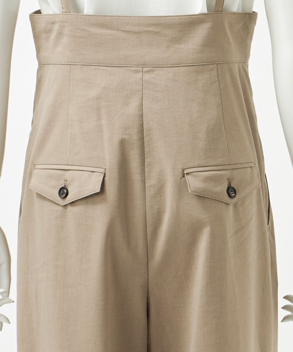 23区 L 【GOLD LABEL】クリスピーリネンストレッチ サスペンダーパンツ 