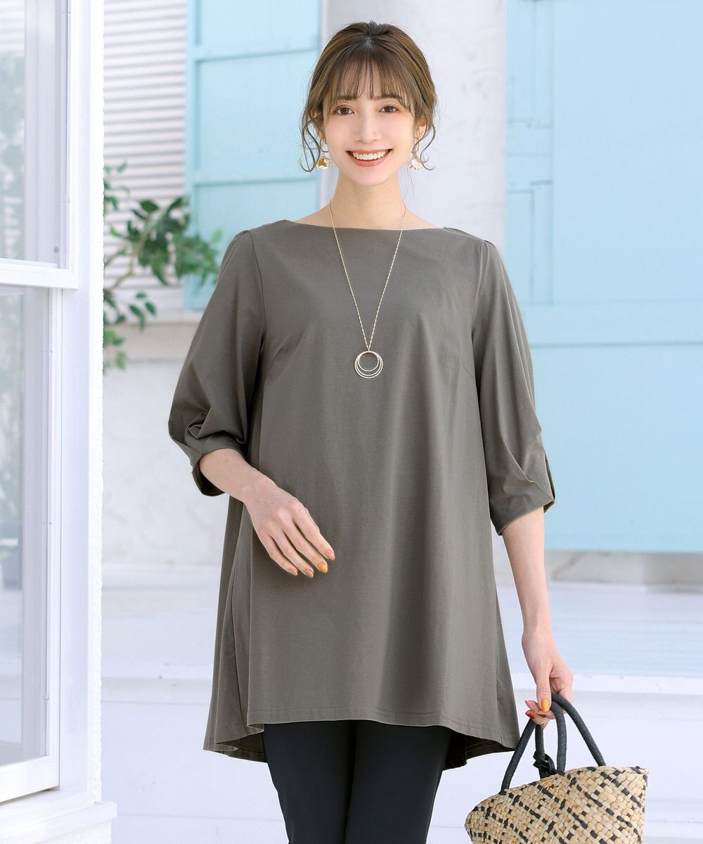 Tiaclasse 【洗える】大人可愛いバックフレアカットチュニック 