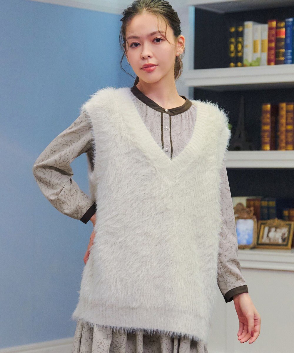 Tiaclasse 【洗える】フェザーニットベスト 