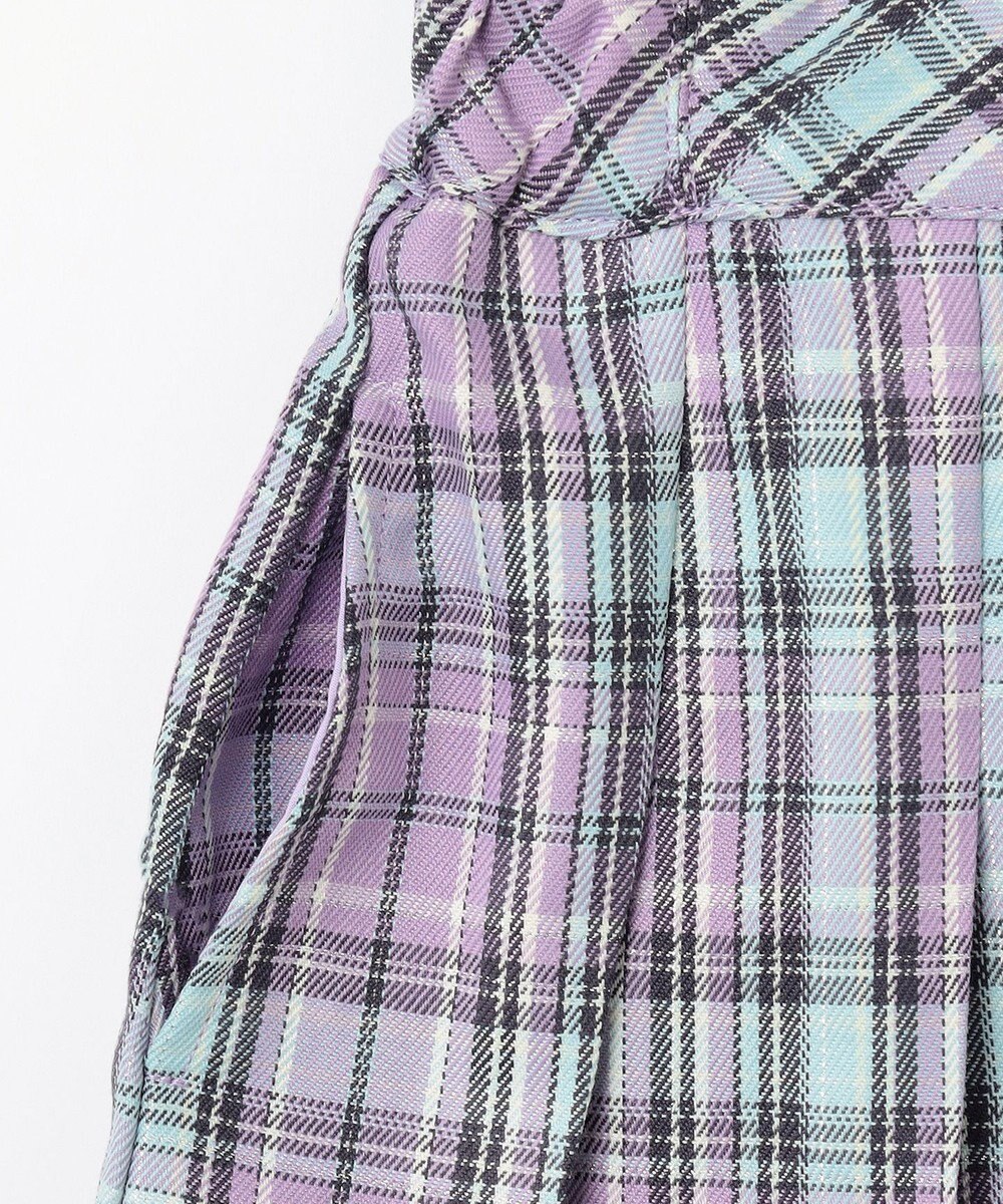 ANY KIDS ラメチェックプリーツスカパン 