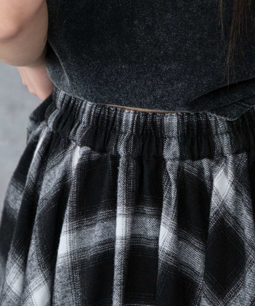 WEGO ネルシャツライクイレヘムロングスカート 