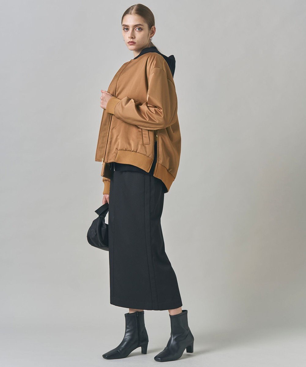 ICB 【洗える】 マットサテン MA-1ブルゾン 