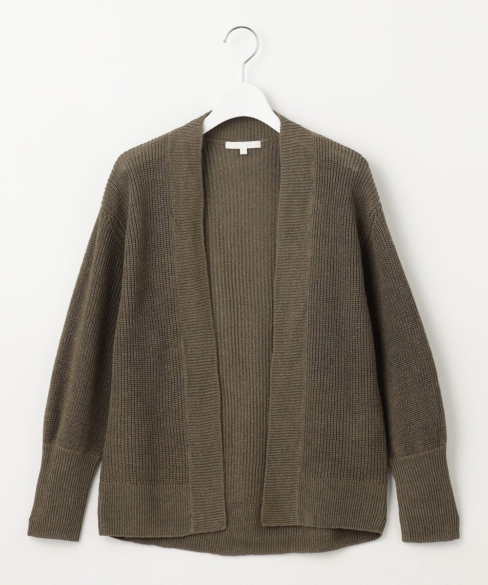 自由区 【WEB限定カラーあり・洗える】リネンミドルゲージニット カーディガン 