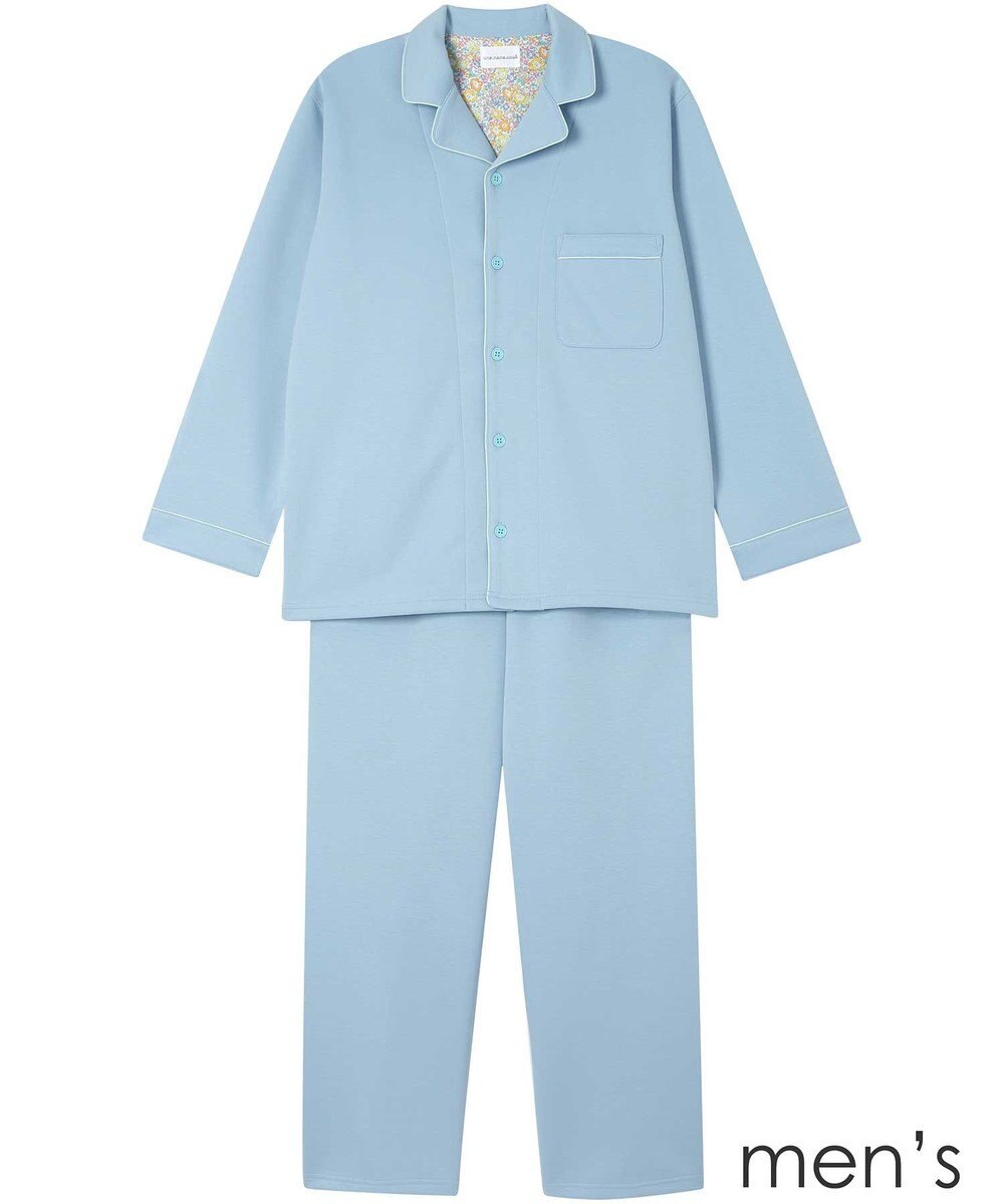 une nana cool 【綿混】ハイゲージダブルエアー メンズ長袖開襟 MADE WITH LIBERTY FABRIC 