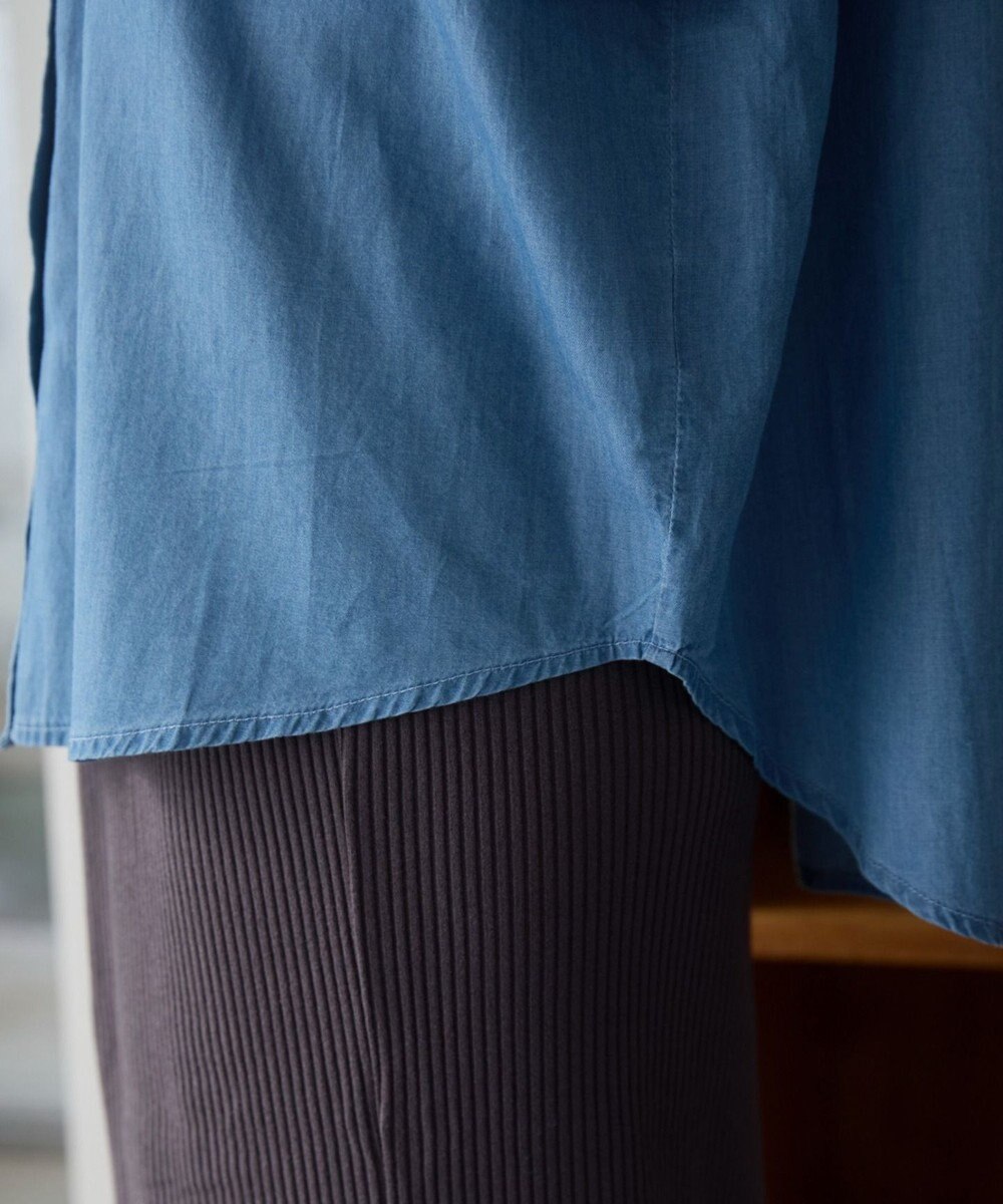 WEGO 【ANGIE VINTAGE】シアーデニムレギュラーカラーシャツ 