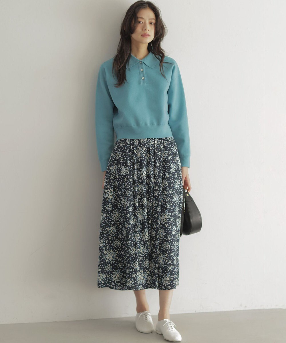組曲 モザイクフラワープリント スカート 
