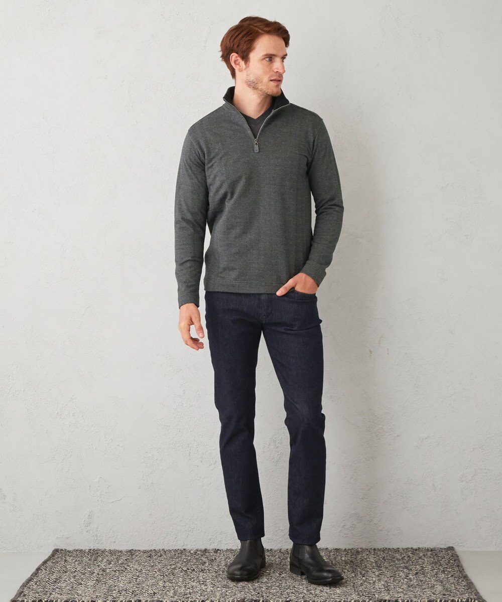 JOSEPH ABBOUD 【オーガニックコットン】ヴィンテージインレー ハイネックZIP 