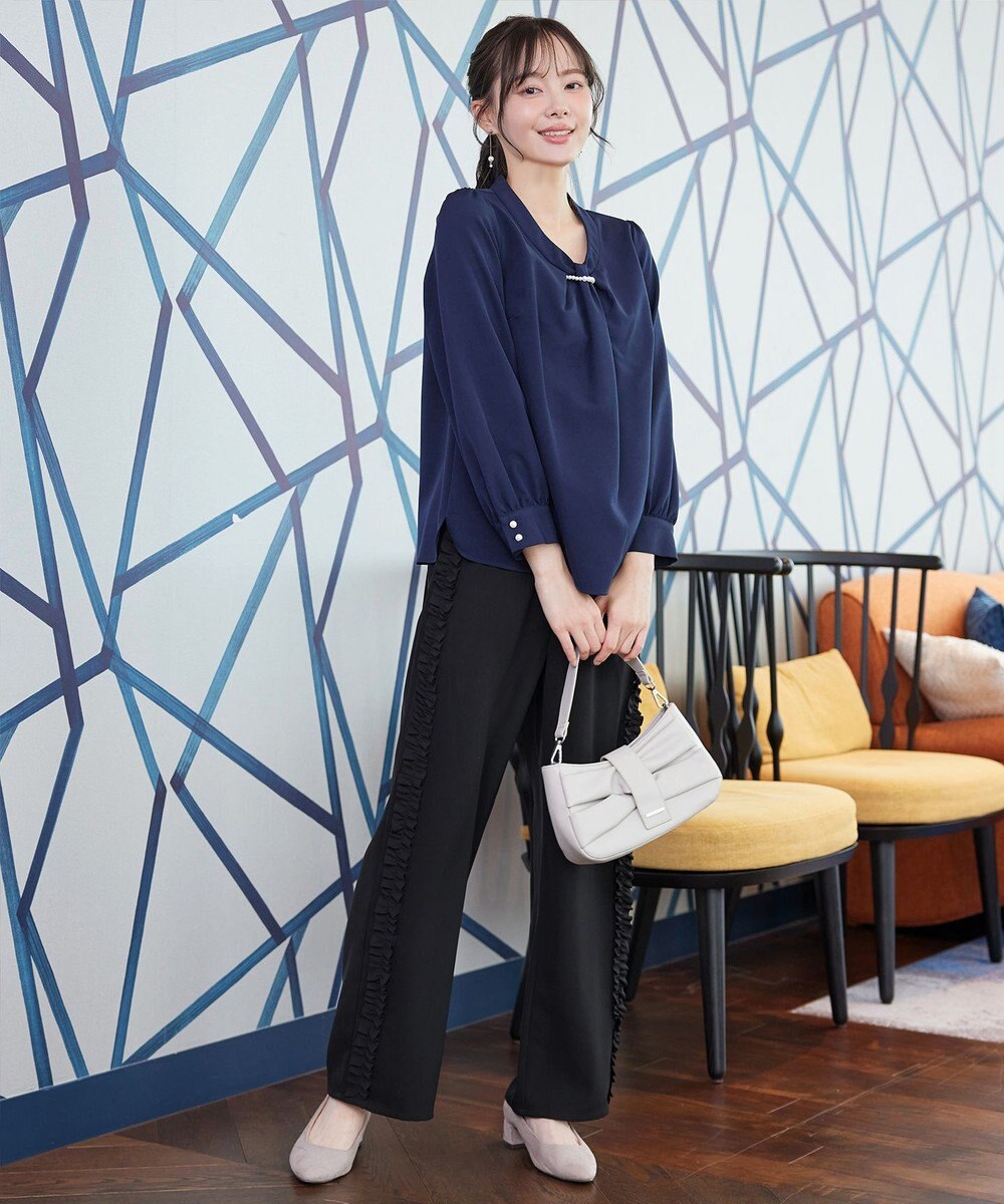 Tiaclasse L 【ブラウス×パンツ2点ット】フリルデザインセットアップ 