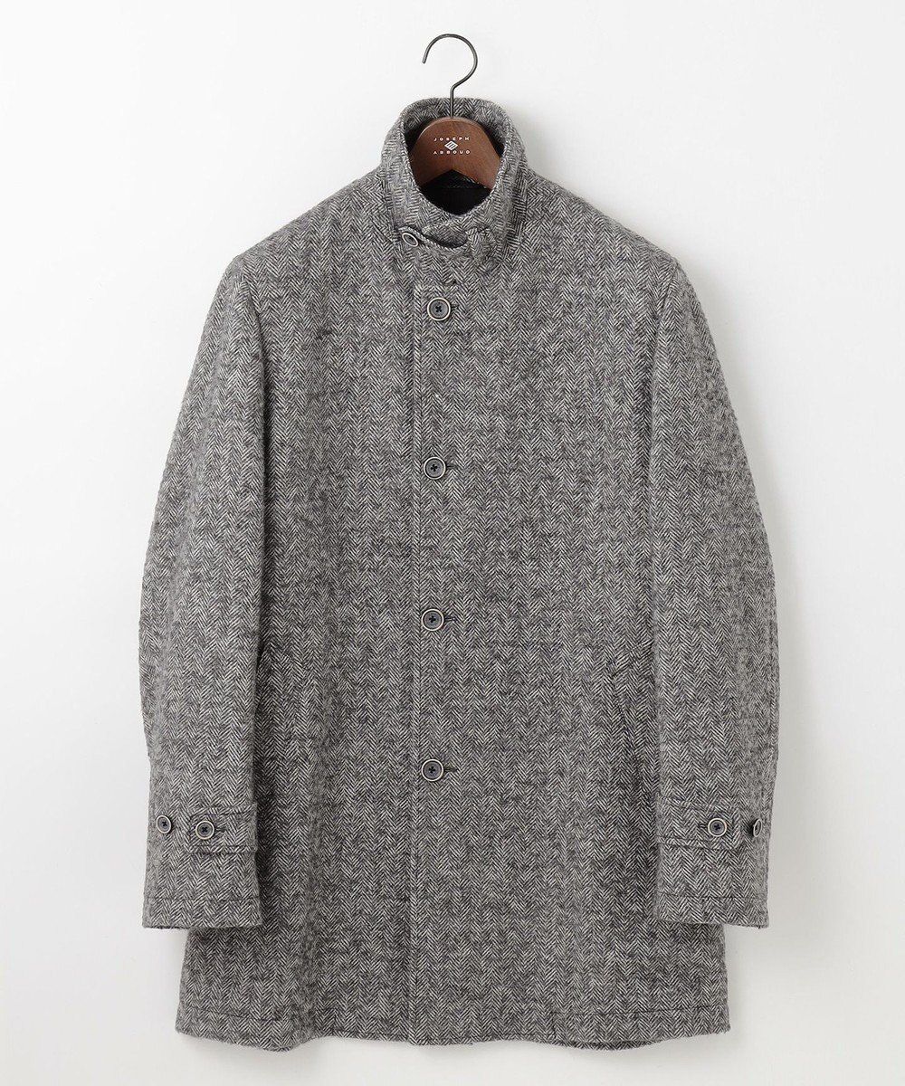 JOSEPH ABBOUD 【軽量/JAPANファブリック】アルパカヘリンボン ステンカラー コート 