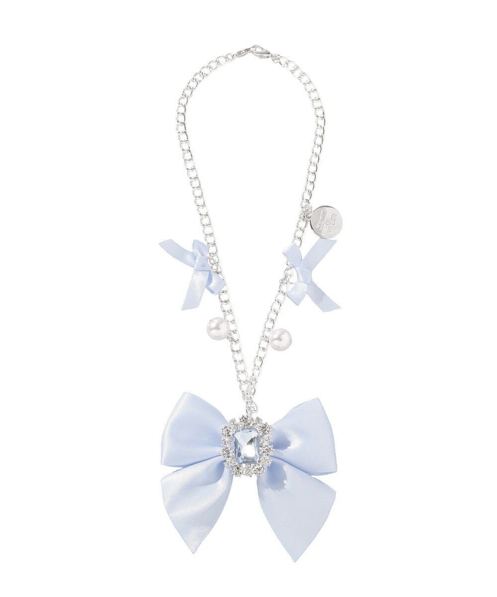 Maison de FLEUR ブルーマニアビジューリボンチャーム 