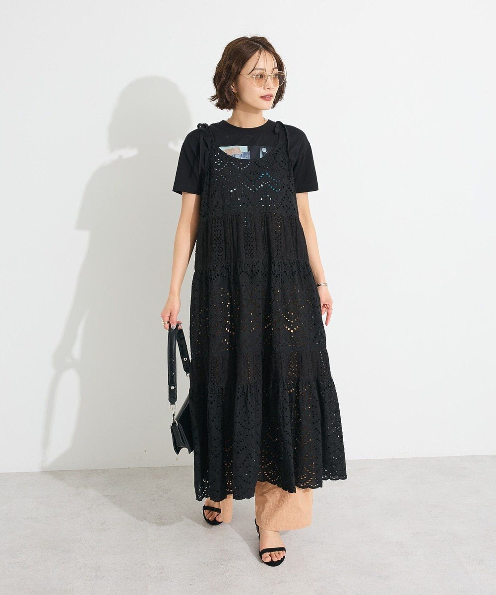 CRAFT STANDARD BOUTIQUE インド綿シフリー切り替えティアードキャミワンピース 