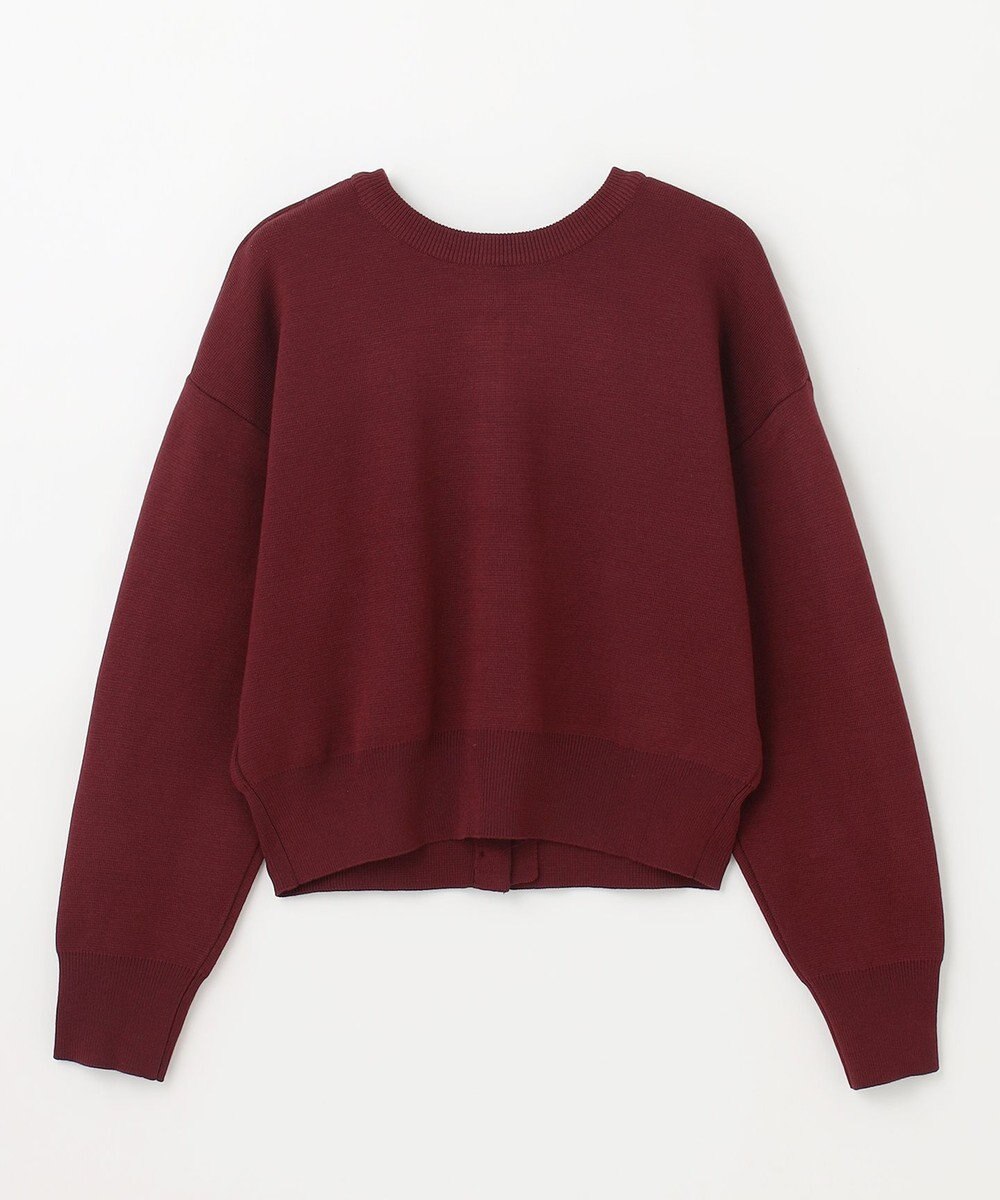 ANY L 【前後着用可能/洗濯機可】２WAYパールニットカーディガン 