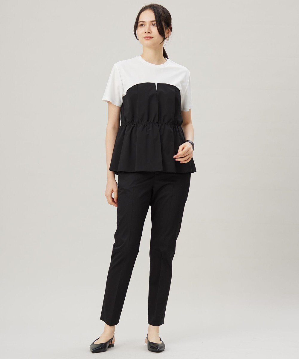 自由区 S 【UVカット・接触冷感・洗える】コットンサテンテーパード パンツ 