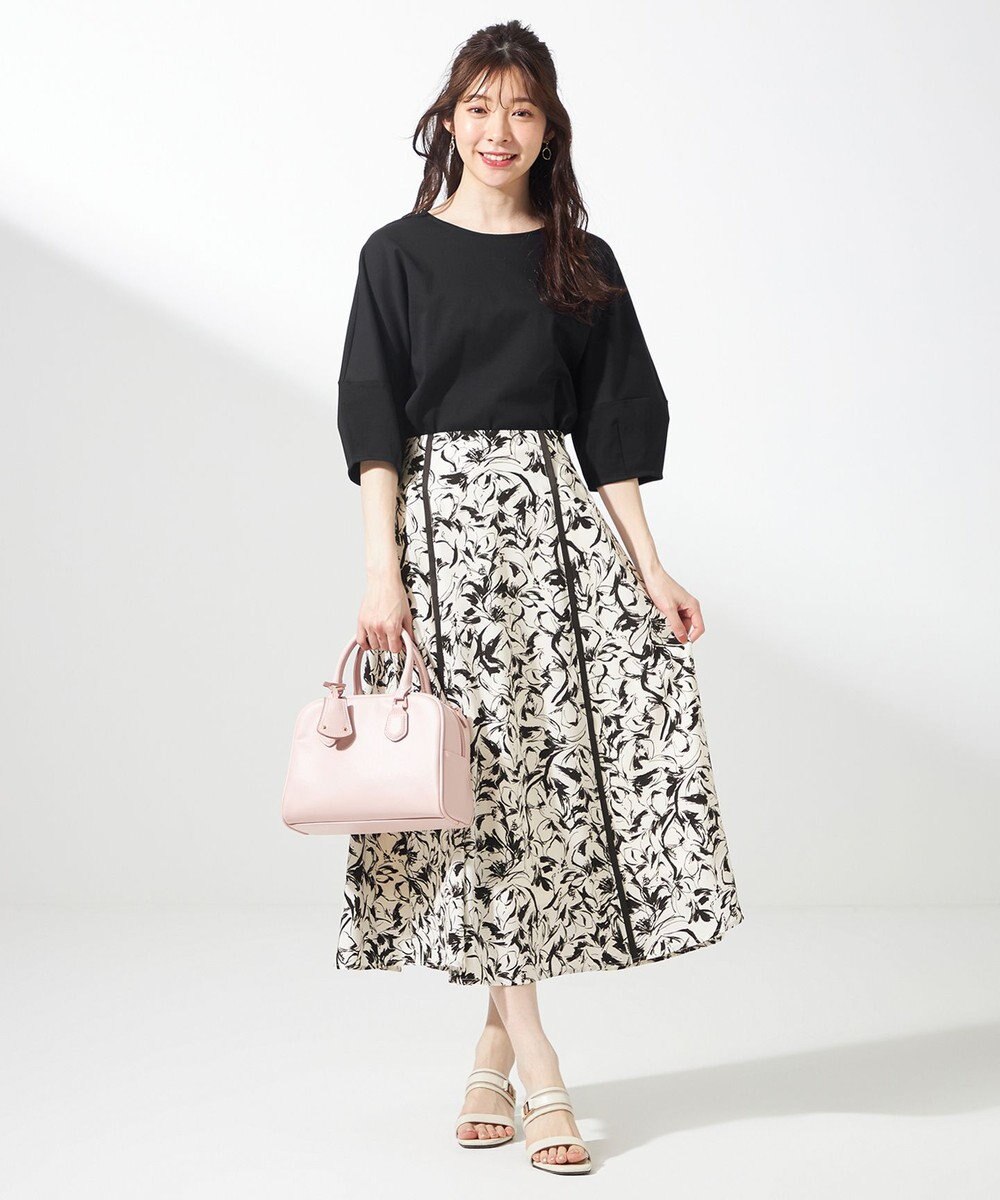 ANY SIS 【洗える】ラインポイントフラワー スカート 