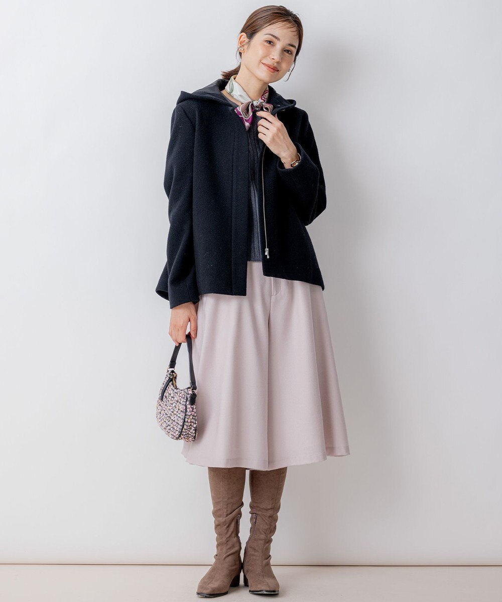 組曲 L 【WEB一部店舗限定】ウールジョーゼット キュロットパンツ 