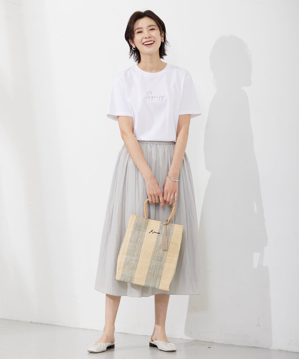 J.PRESS LADIES 【WEB限定・A4サイズ収納可】 マダガスカルラフィア トート バッグ 