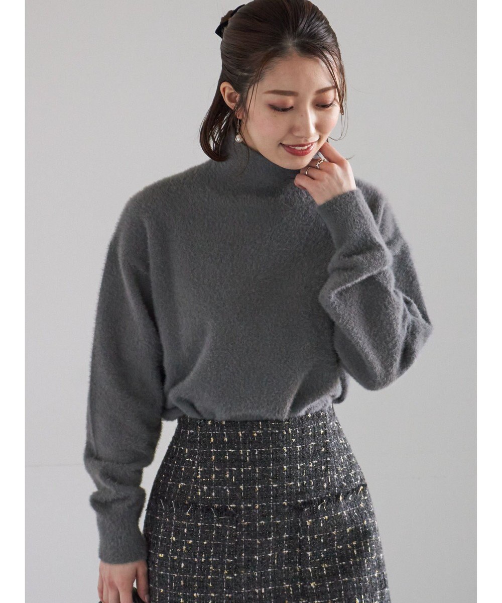 Te chichi 【宮本茉由着用】ハイネックフェザーニット 