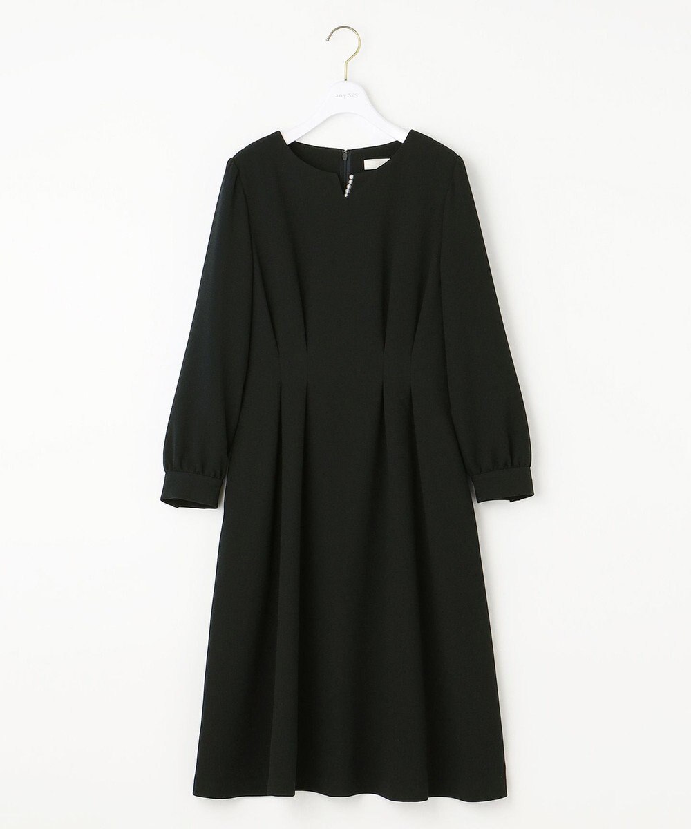 ANY SIS 【洗える】パール調ラインフレア ワンピース 