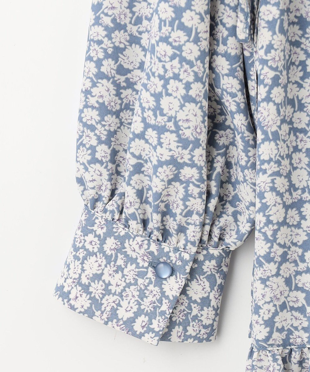 Feroux 【洗える】フラワープリントドロスト ワンピース 