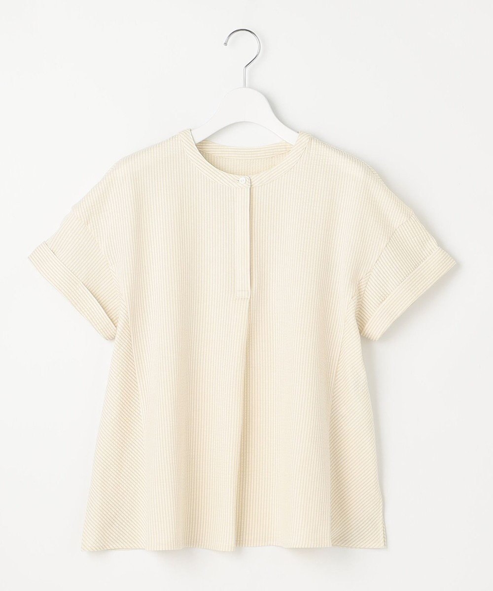 J.PRESS LADIES L 【洗える・抗菌防臭・吸水速乾】サッカージャージー フレンチスリーブ カットソー 