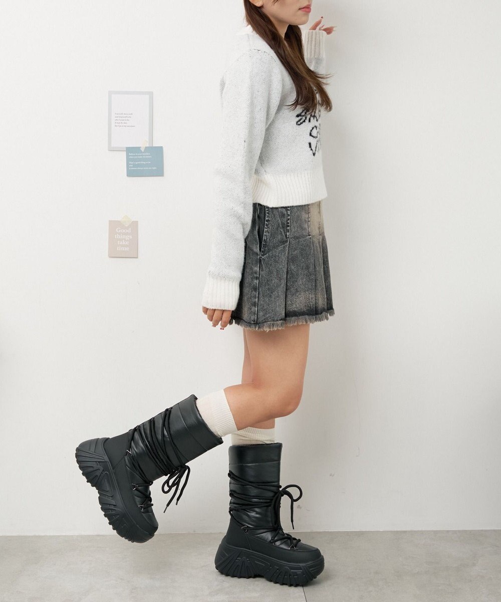 WEGO レースアップパテッドブーツ 