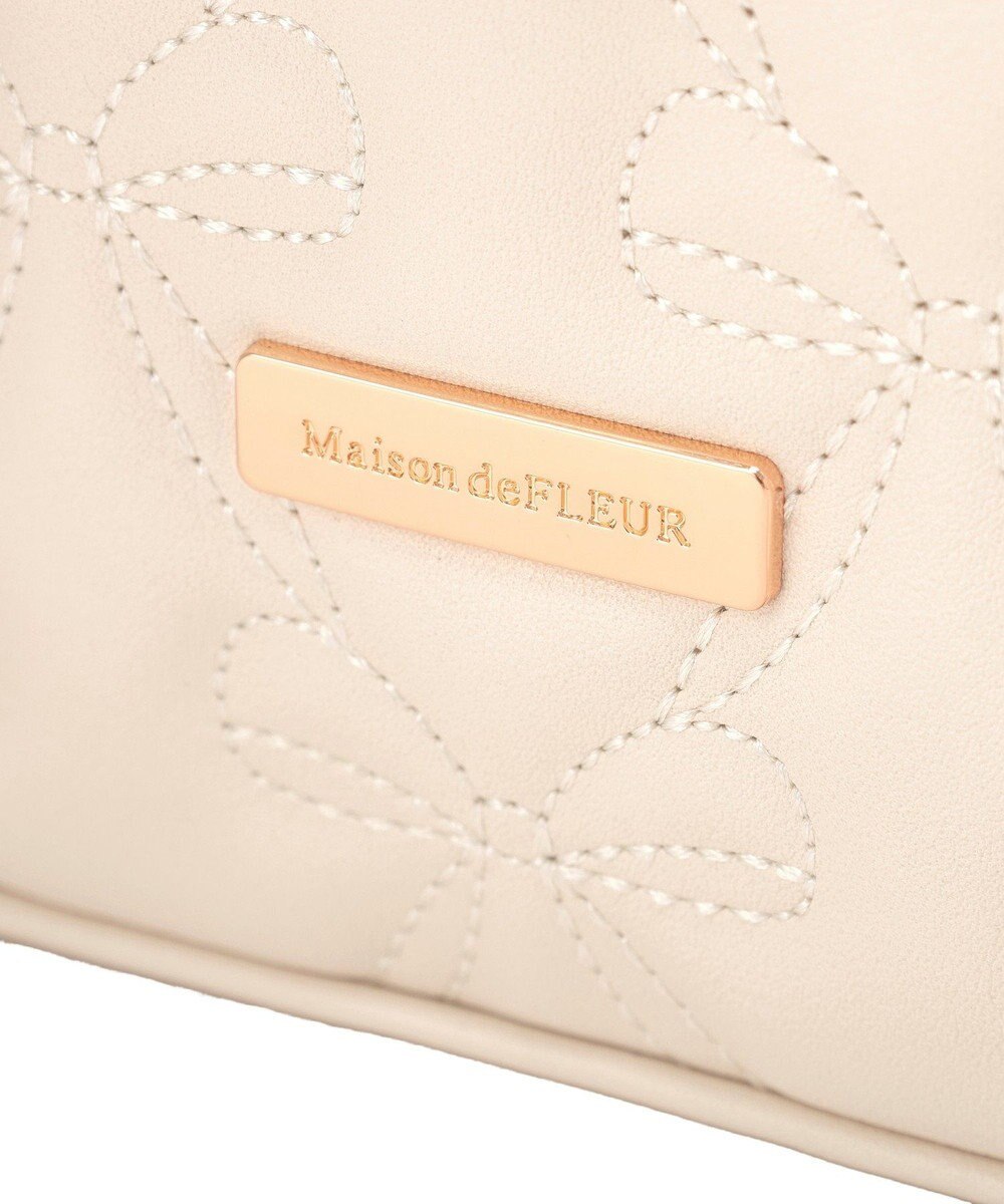 Maison de FLEUR スカーフ付きリボンキルティング2Wayスクエアトート 