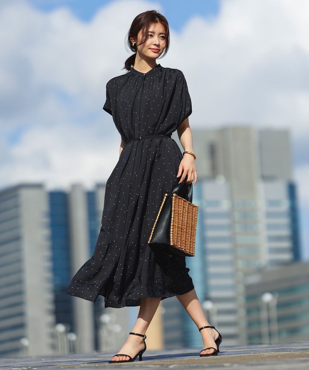 UNFILO 【WEB限定カラー】ヴィンテージシアー ギャザーワンピース 