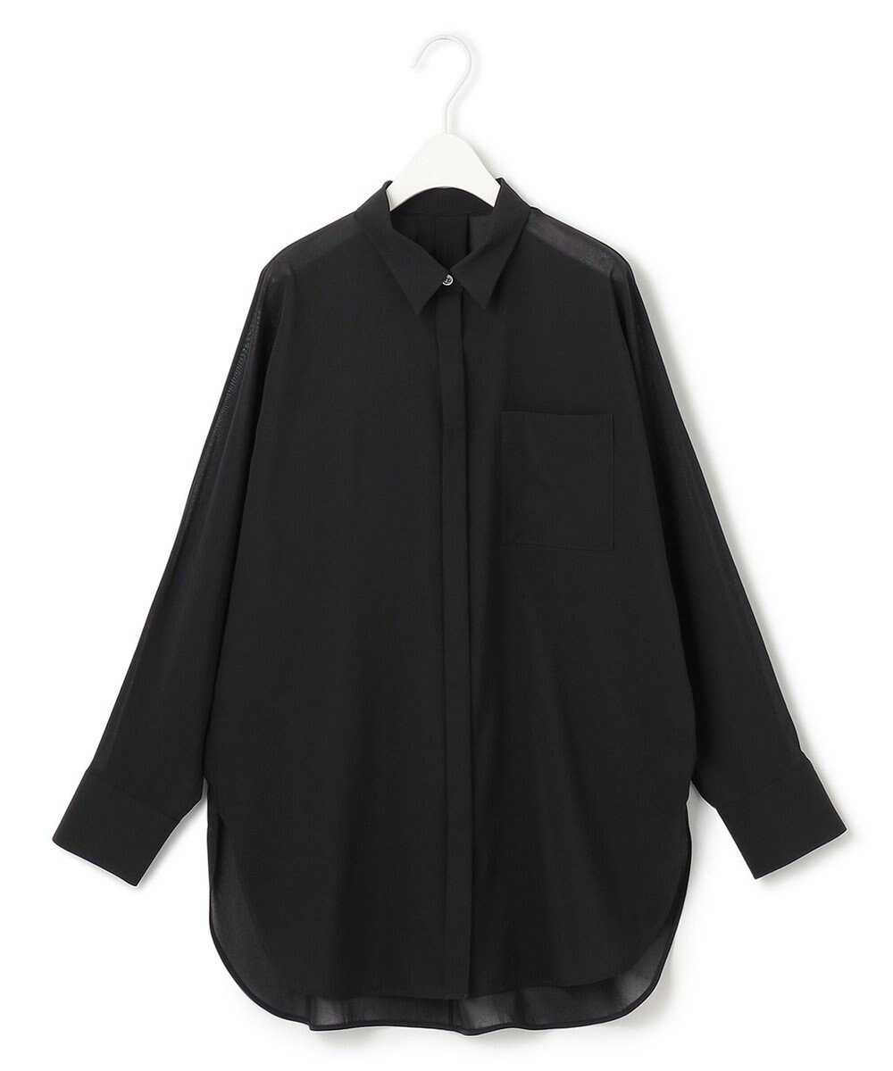 ICB L 【洗える】トリアセコットンシアー ドルマンスリーブシャツ 