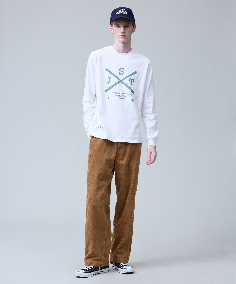 J.PRESS MEN 【NYUZELESS】SKI プリント ロングスリーブ Tシャツ 