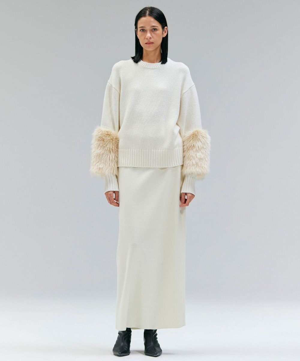 BEIGE， 【VERY NaVY12月号掲載】MONTAIGNE / イージーウエストウールロングスカート 