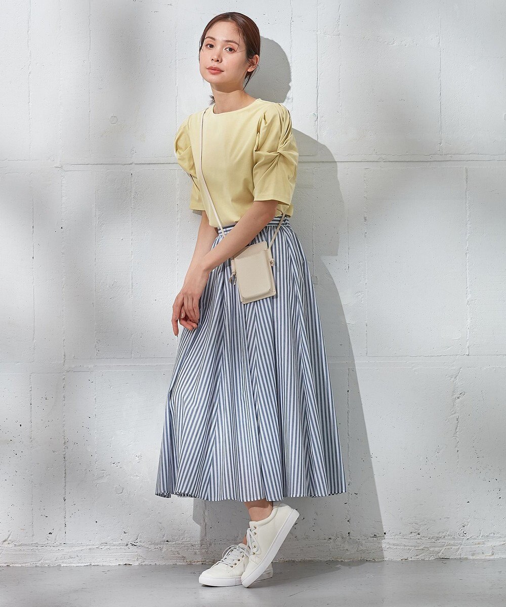 ANY シルケットスムース ツイストタックスリーブトップス 