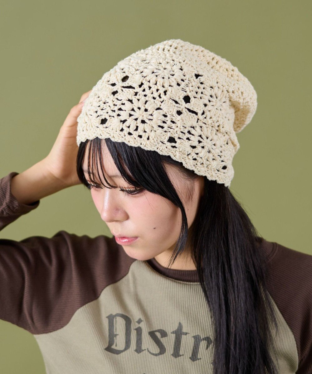 WEGO クロシェフラワービーニー 