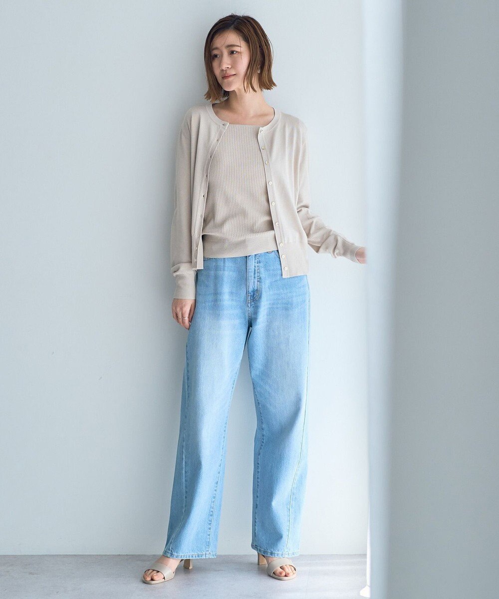 YECCA VECCA ラメ混クルーネックカーディガン 